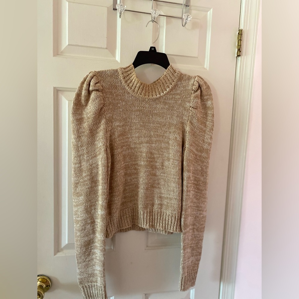 Elegant Beige Women's Crew Neck Sweater
